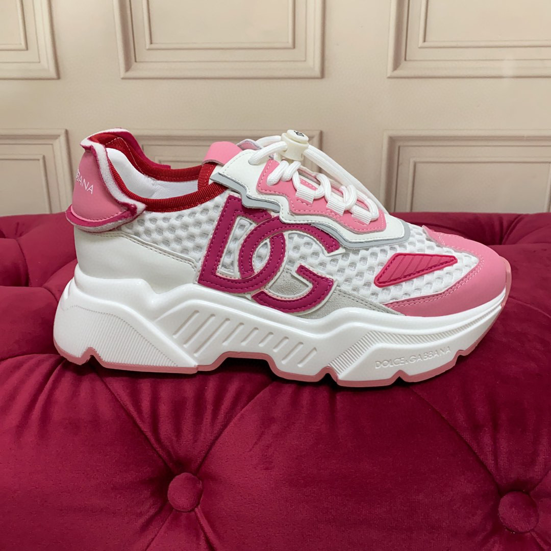 Dolce & Gabbana Women's Pink & White Silk Blend Embellished Sneakers 1 Dolce & Gabbana Women's Pink & White Silk Blend Embellished Sneakers