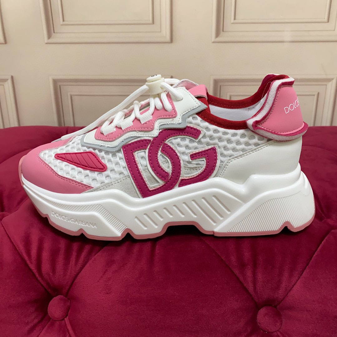 Dolce & Gabbana Women's Pink & White Silk Blend Embellished Sneakers 8 i1745682724546 8906 0 6