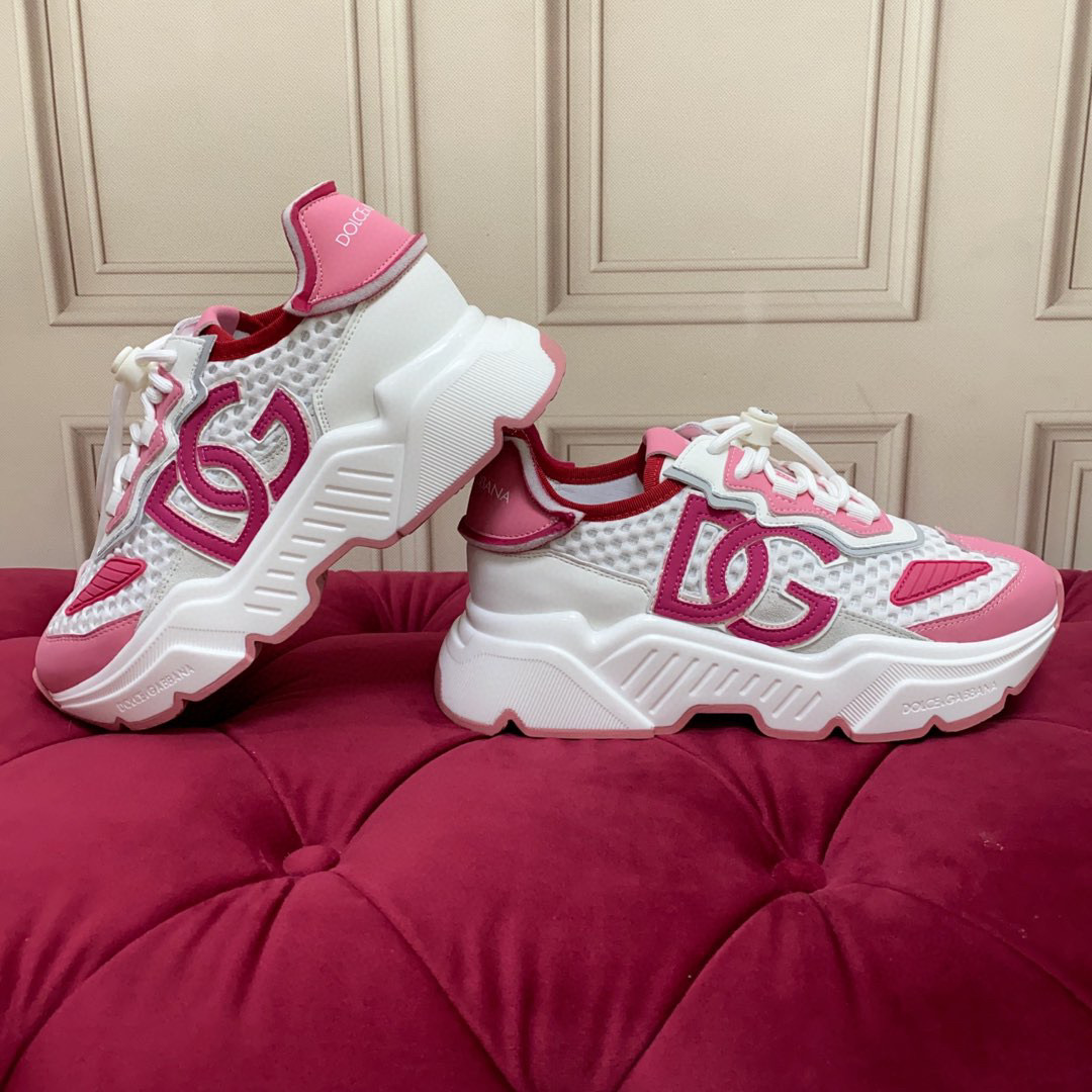 Dolce & Gabbana Women's Pink & White Silk Blend Embellished Sneakers 7 i1745682724547 12 0 5