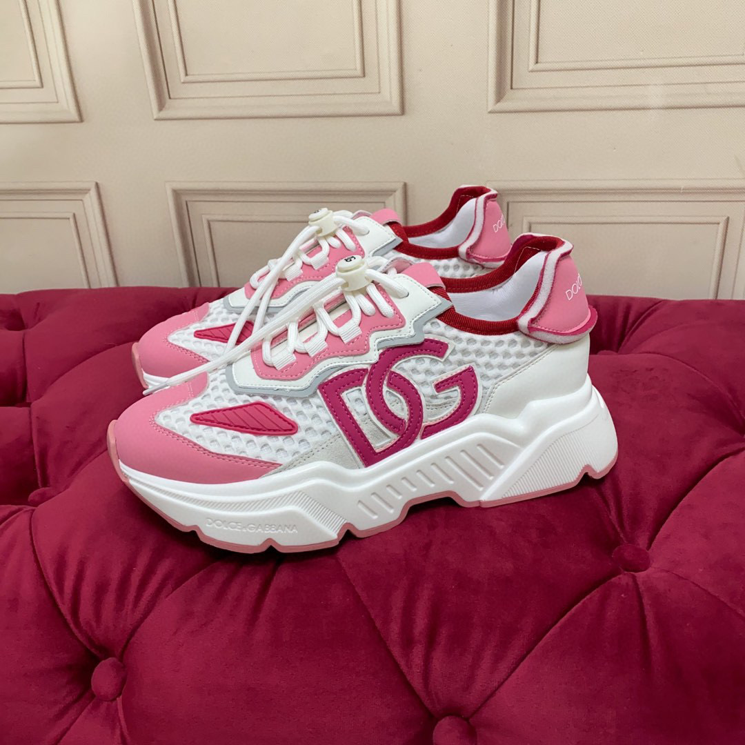 Dolce & Gabbana Women's Pink & White Silk Blend Embellished Sneakers 5 i1745682724766 1091 0 3