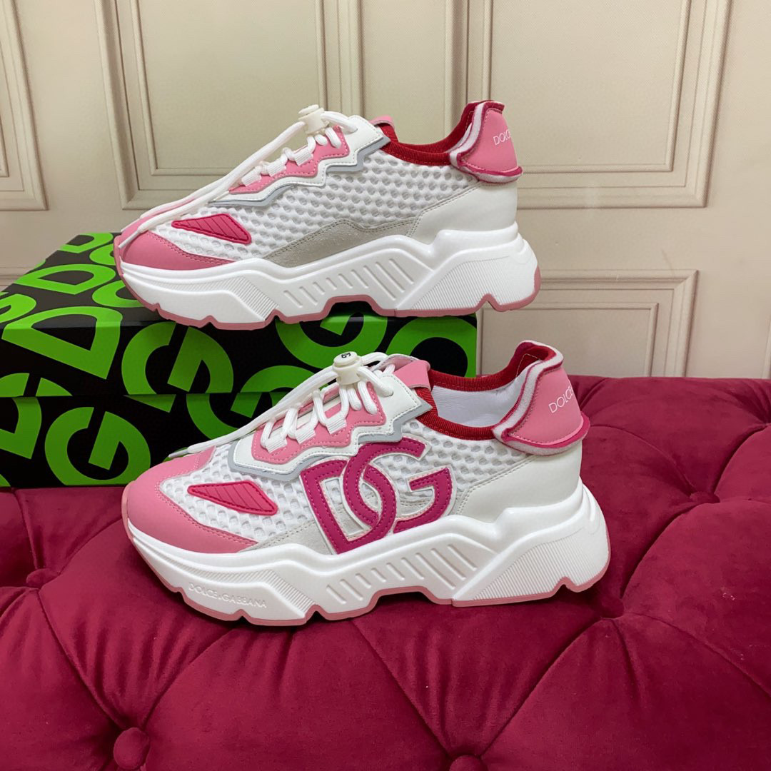 Dolce & Gabbana Women's Pink & White Silk Blend Embellished Sneakers 3 i1745682724767 964 0 1