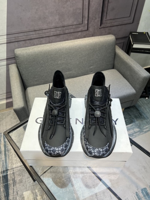 Givenchy Men's Black Leather Lace-Up Sneakers, Comfortable and Stylish