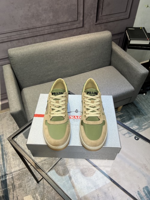 Prada Men's Suede and Leather Lace-Up Sneakers - Stylish & Comfortable 1 Prada Men's Suede and Leather Lace-Up Sneakers - Stylish & Comfortable
