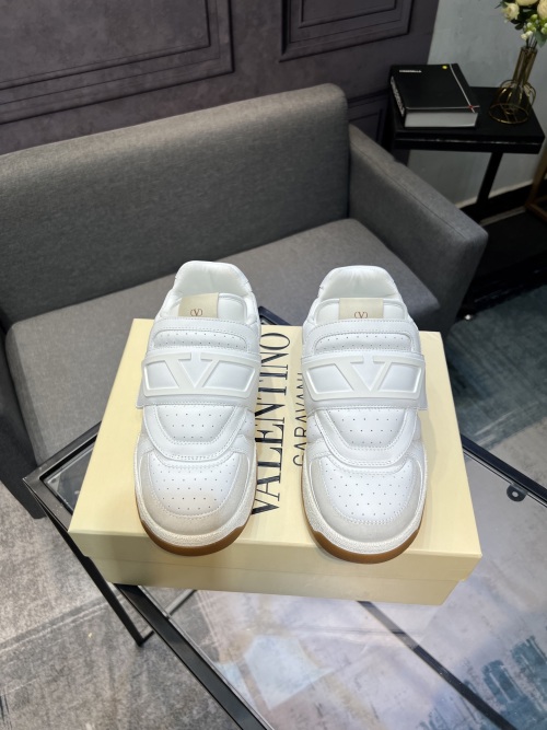 Valentino Garavani White Leather Sneakers with V Logo Strap for Women 1 Valentino Garavani White Leather Sneakers with V Logo Strap for Women