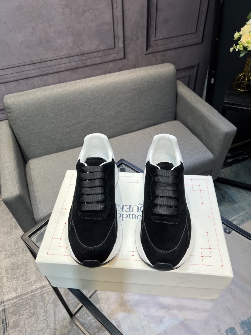 Alexander McQueen Black & White Leather Platform Sneakers - Iconic Style 1 Alexander McQueen Black & White Leather Platform Sneakers - Iconic Style
