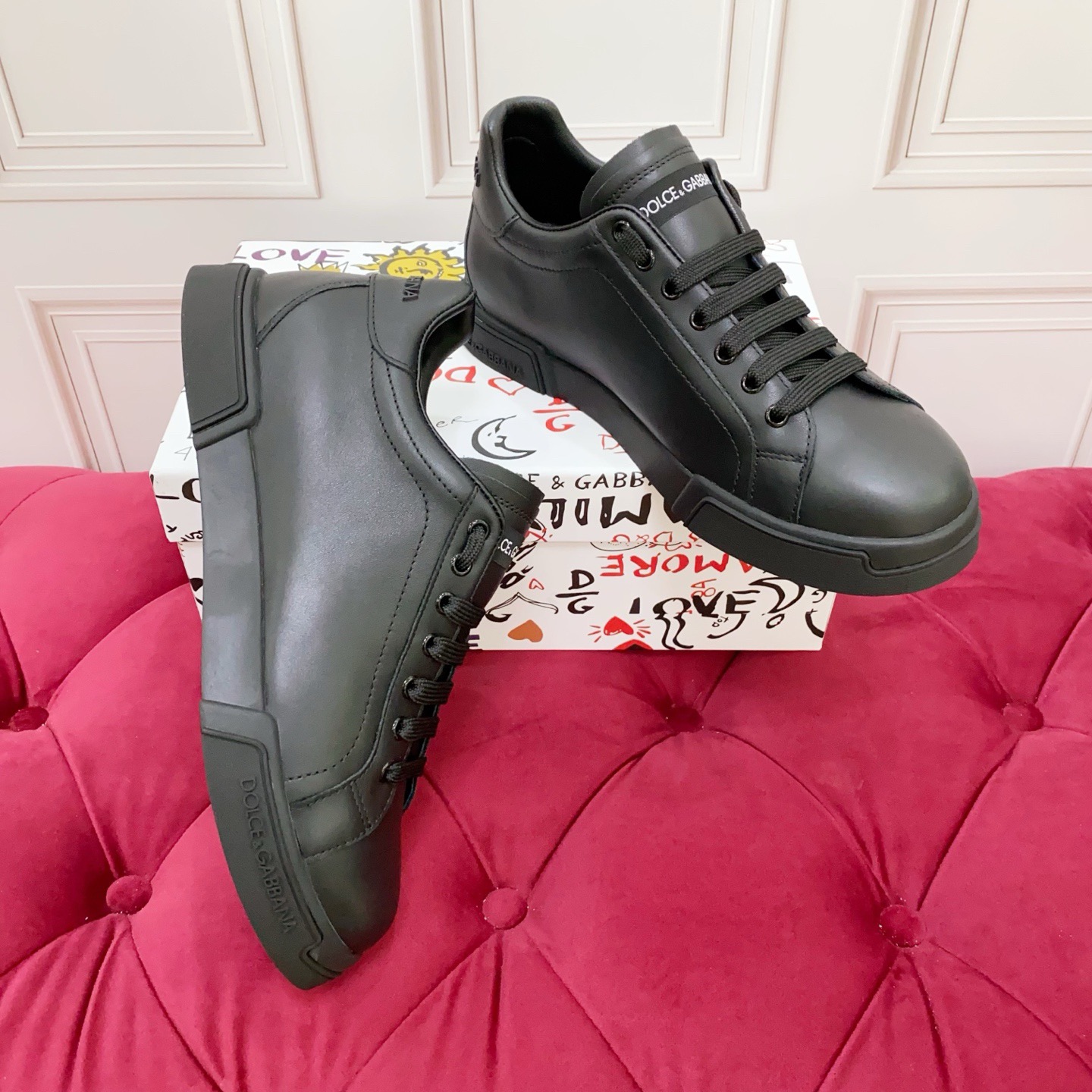 Dolce & Gabbana 2025 Leather Sneakers - Luxury Designer Footwear, Black 7 i1754148502225 1868 0 5