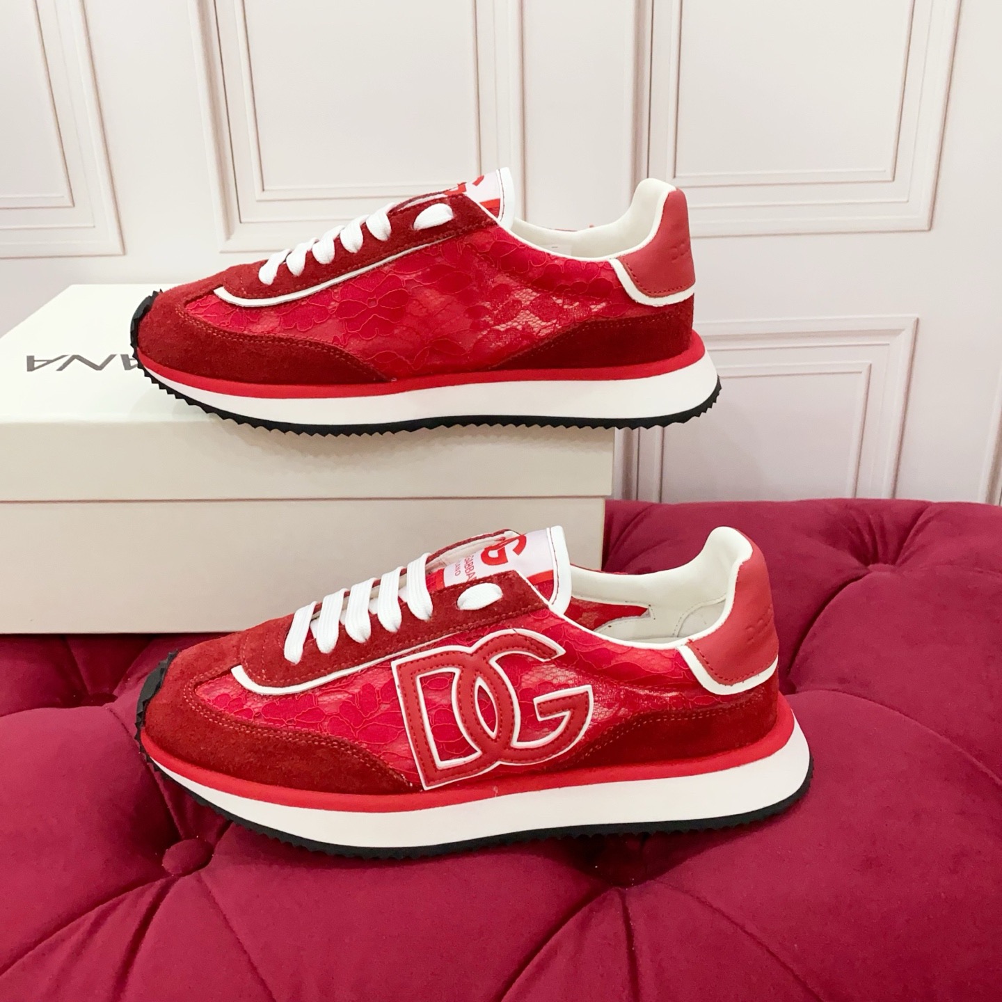 Dolce & Gabbana Red Laced Sneakers for Women, Premium Leather, Size 35-46 3 i1754149352283 2754 0 1