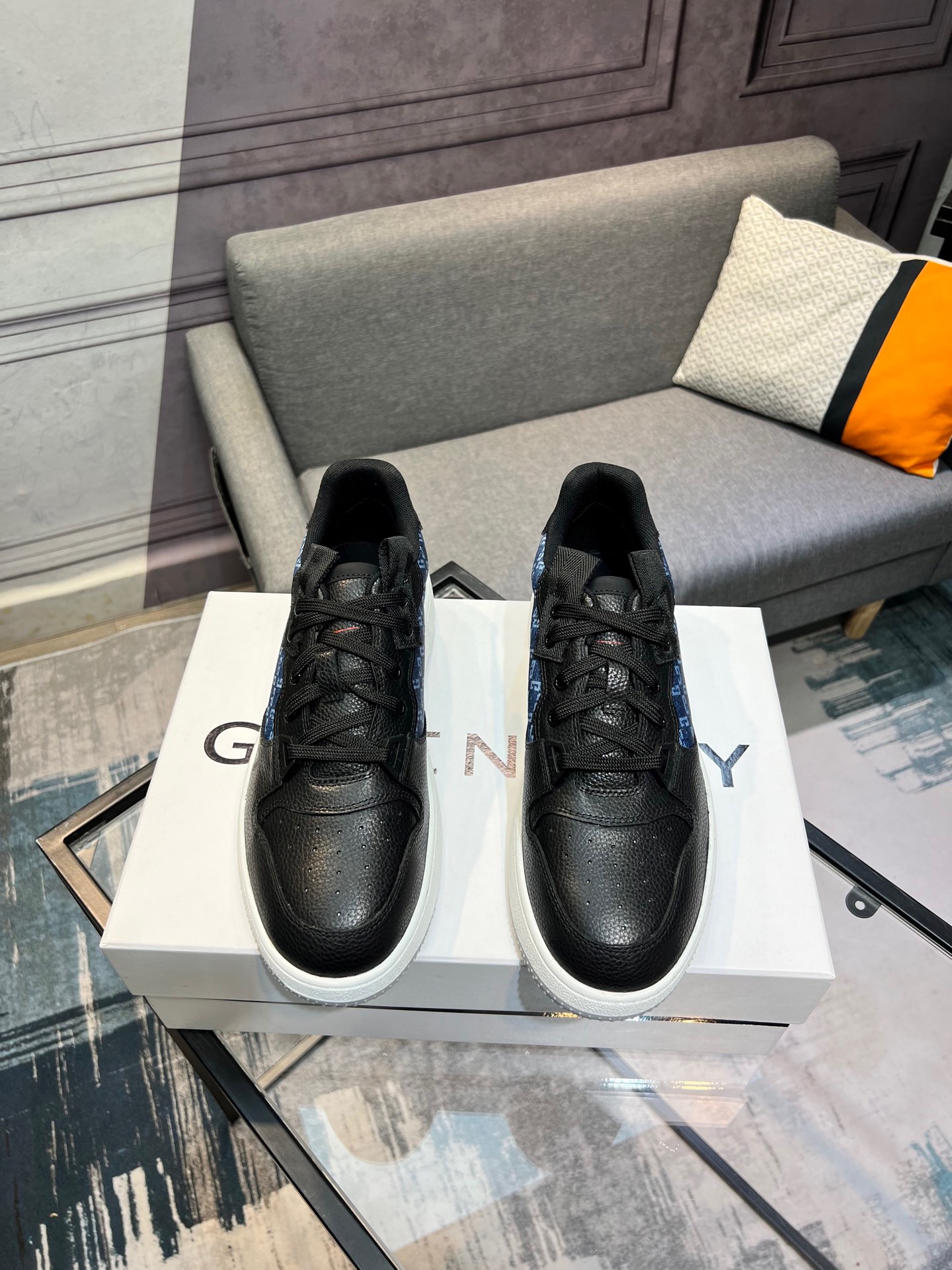 Givenchy Men's Black Leather Lace-Up Fashion Sneakers 2 i1754320803462 3514 0 0