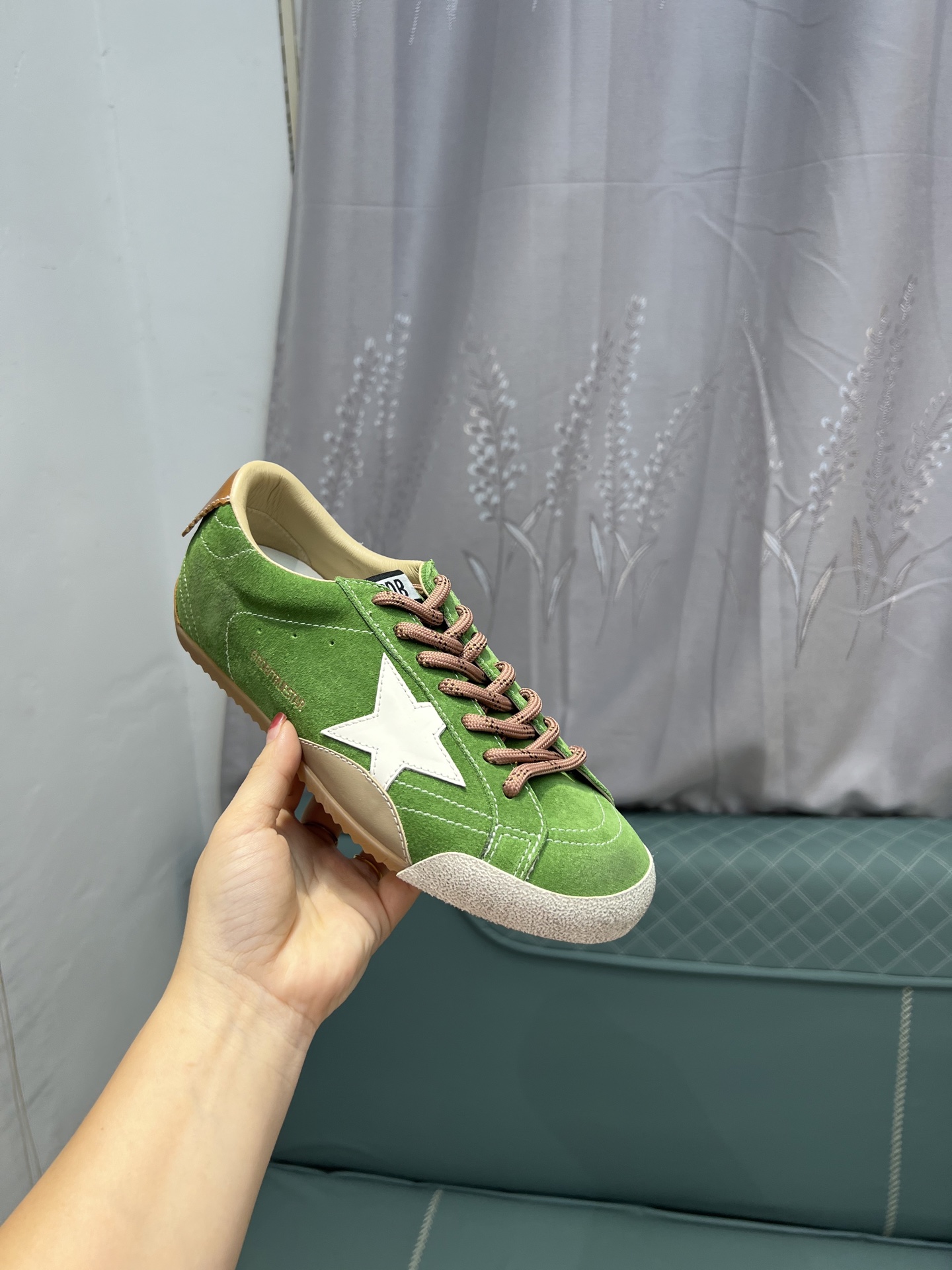 Golden Goose True Star Sneakers, Green Suede Leather, Distressed Style, Unisex 6 i1754321813114 5306 0 4