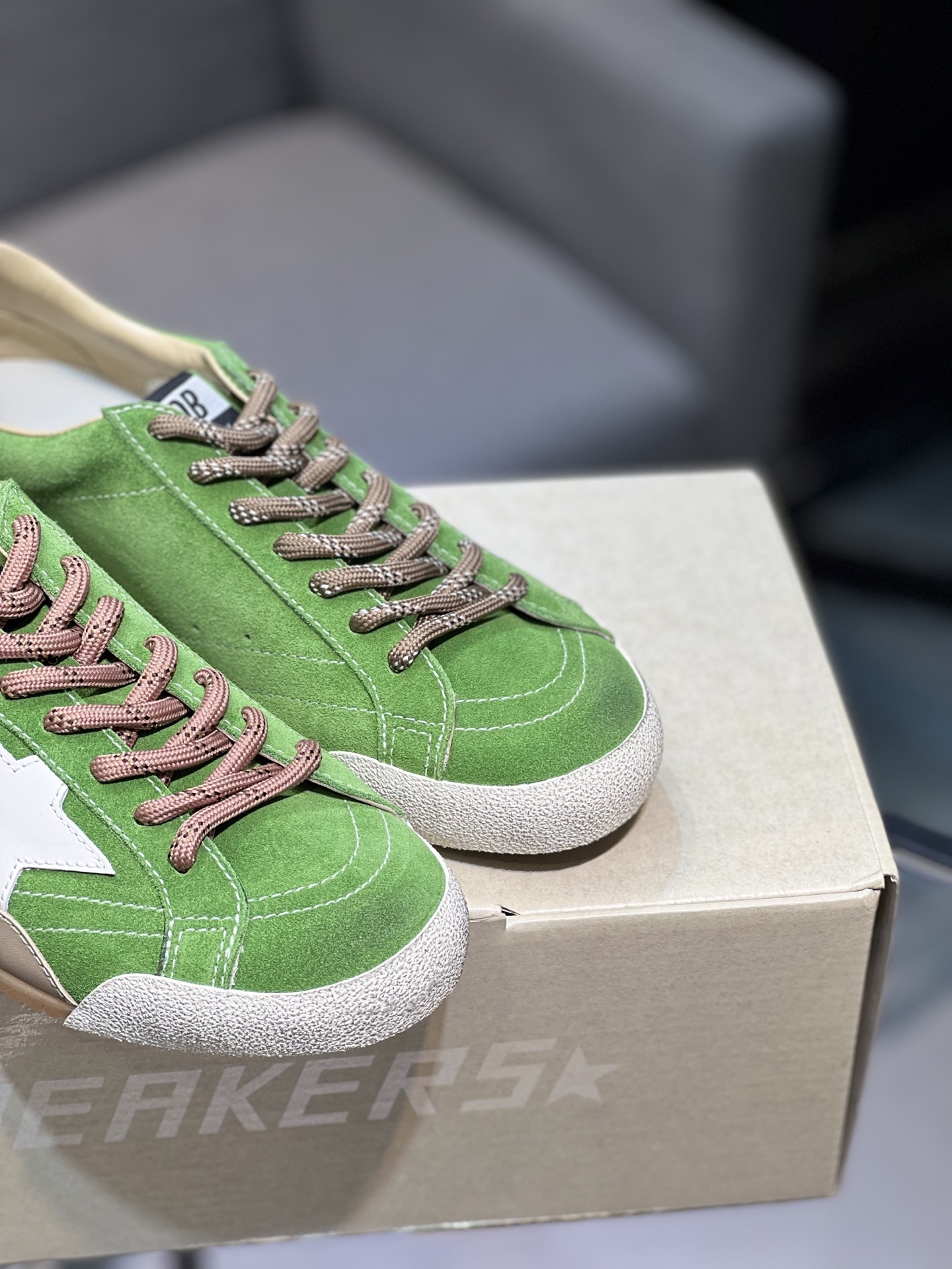 Golden Goose True Star Sneakers, Green Suede Leather, Distressed Style, Unisex 9 i1754321813964 1561 0 7