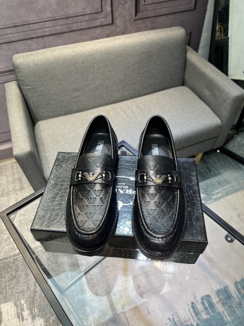 Armani Men's Leather Loafers-Italian Calfskin, Classic Design, Sizes 38-44