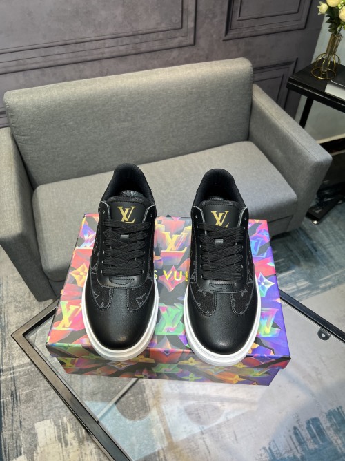 Louis Vuitton Black Leather Lace-Up Sneakers, Size 38-44