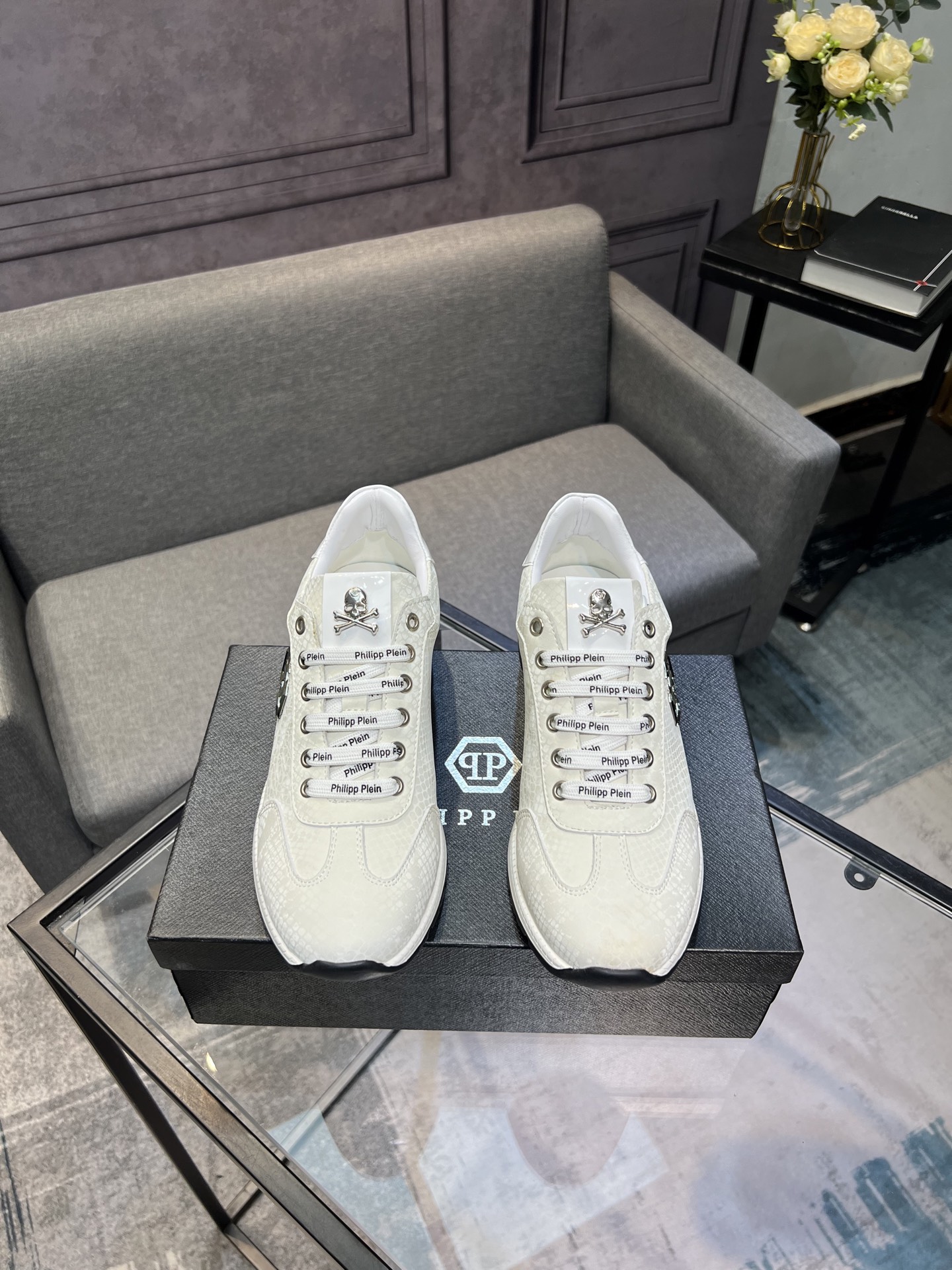 Philipp Plein Baskets en Cuir de Vachette pour Hommes - Style et Confort
