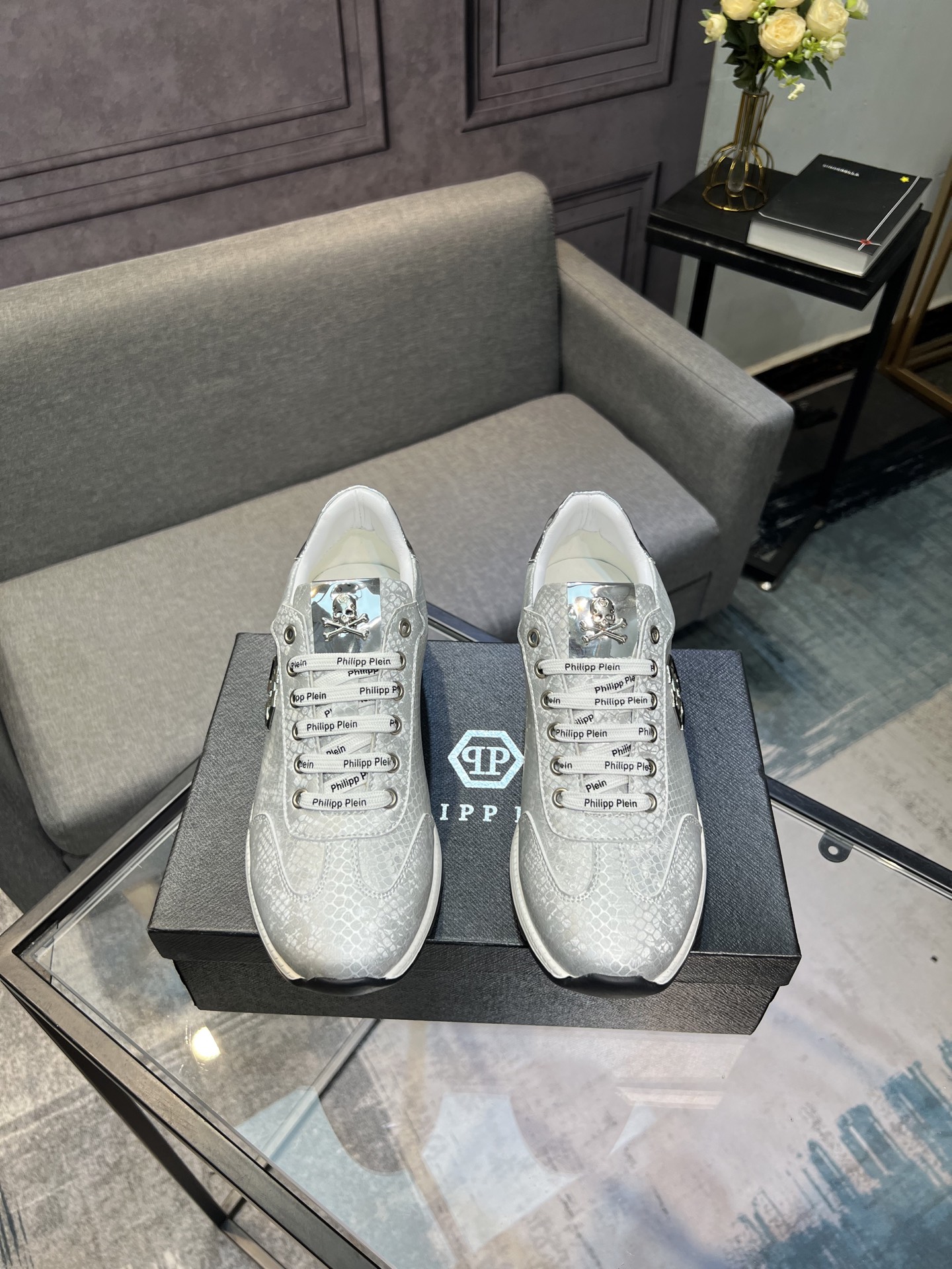 Philipp Plein Heren Sneakers - Luxe Leer, Uniek Design, Maat 38-44