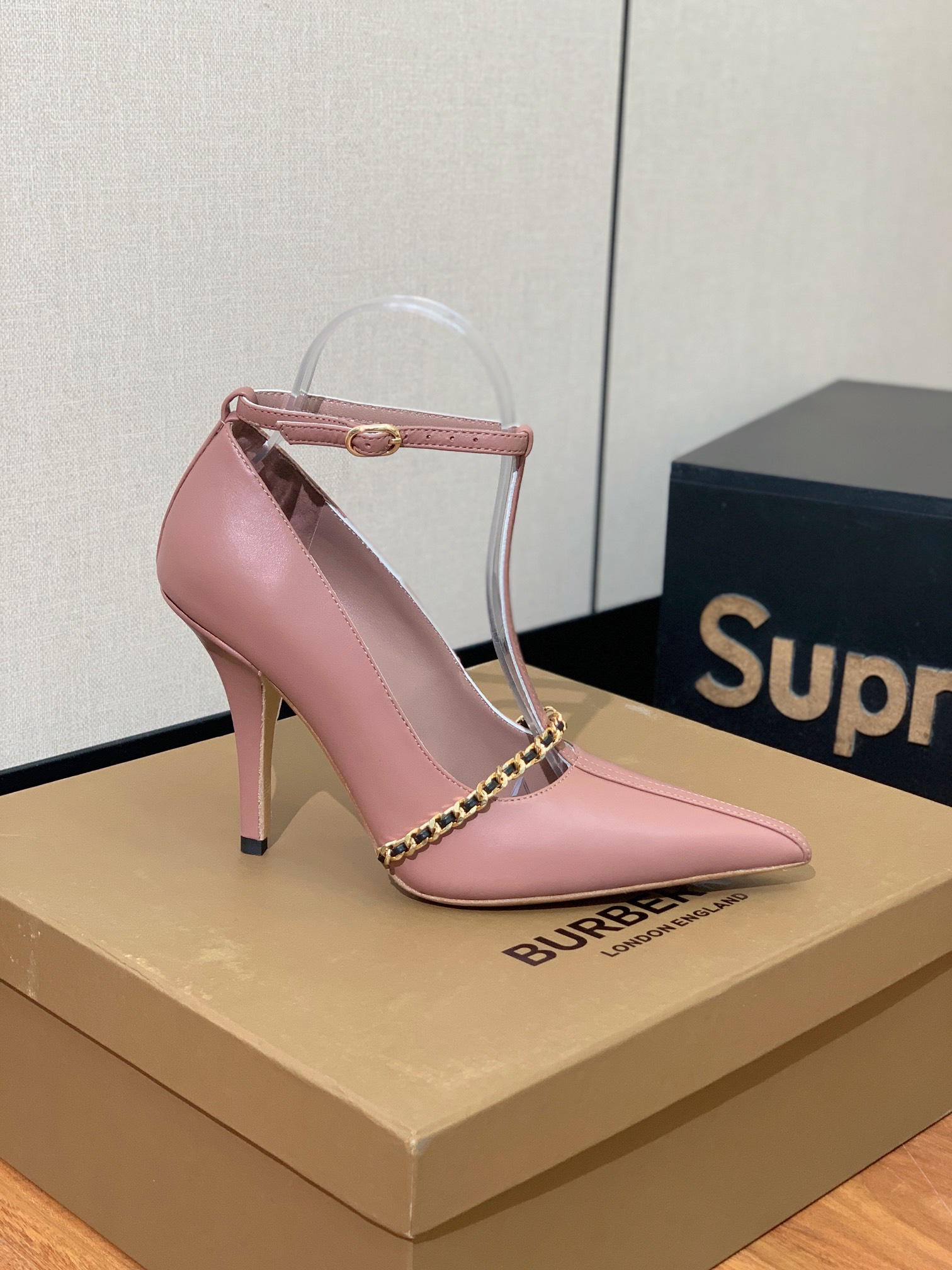 [BURBER*Y] Elegant High Heels: Oxen and Sheepskin, 10 cm Tall, Size 35-41 - 图片 4