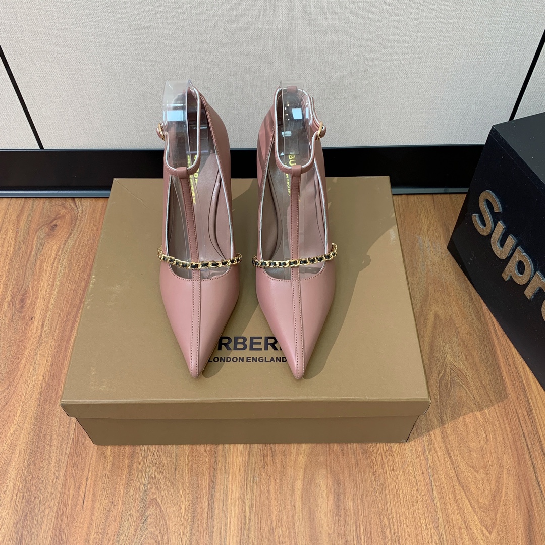 [BURBER*Y] Elegant High Heels: Oxen and Sheepskin, 10 cm Tall, Size 35-41 - 图片 2