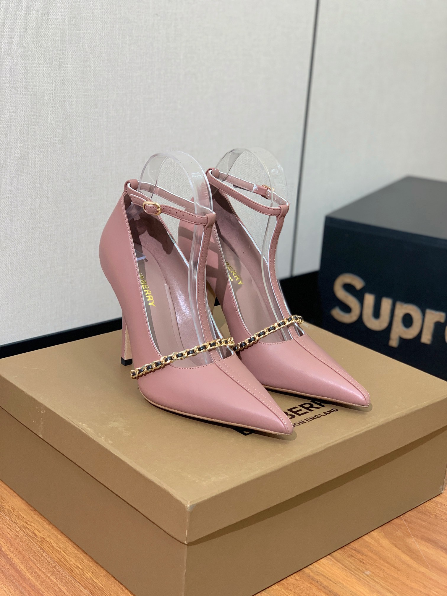 [BURBER*Y] Elegant High Heels: Oxen and Sheepskin, 10 cm Tall, Size 35-41 - 图片 1