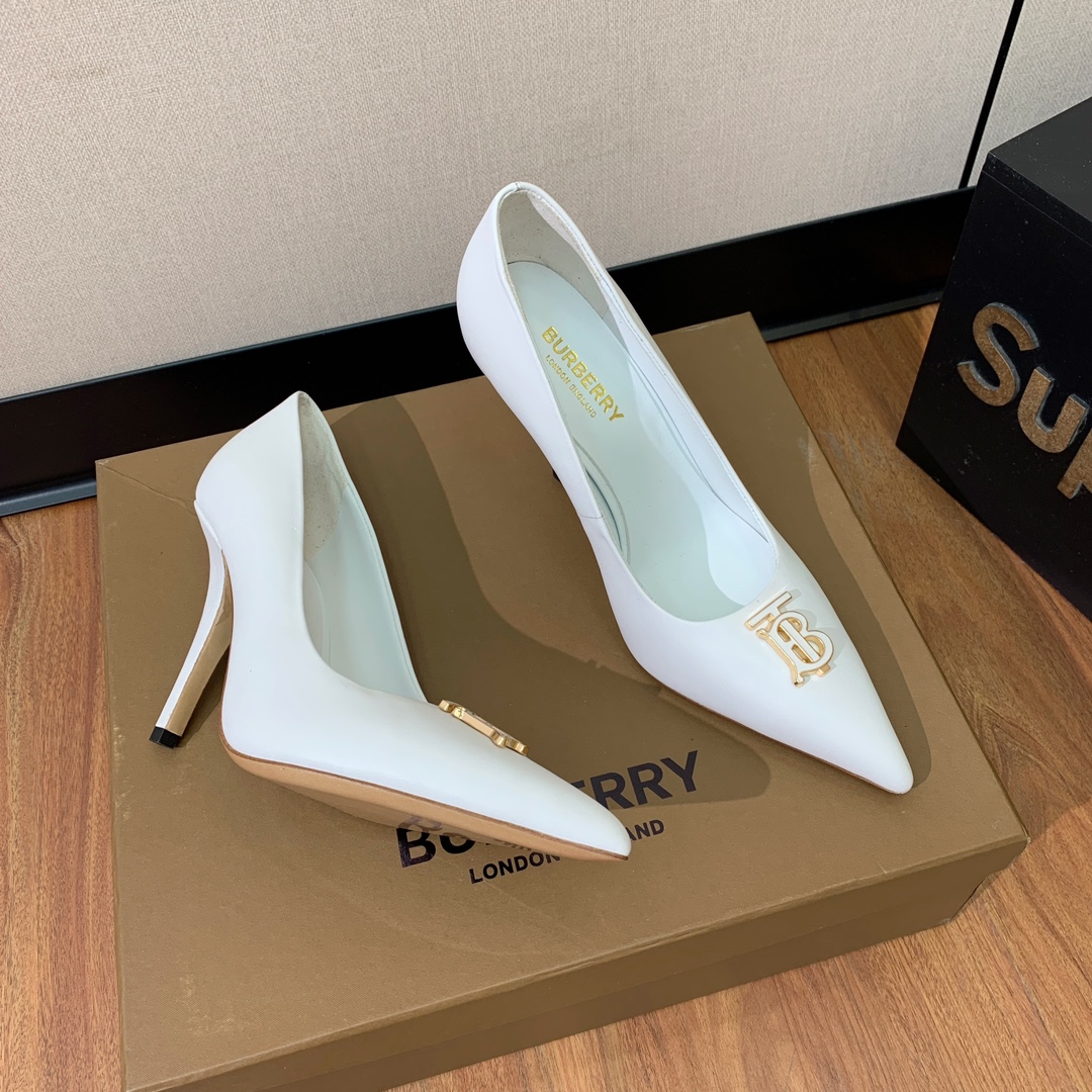 [BURBER*Y] Original Sheepskin Heels: Retro Style, Sarcasm, 10cm Tall, Code 35-41. - 图片 3
