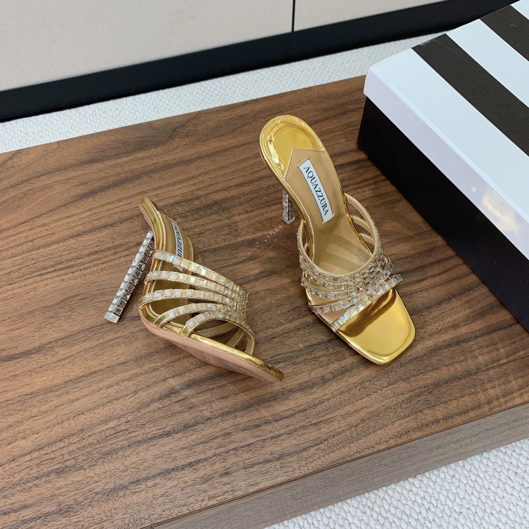 AQUAZZUR*无法拒绝的高跟女鞋性感的代言品牌镜面皮羊皮垫脚真皮大底跟高10cm码数35-41404