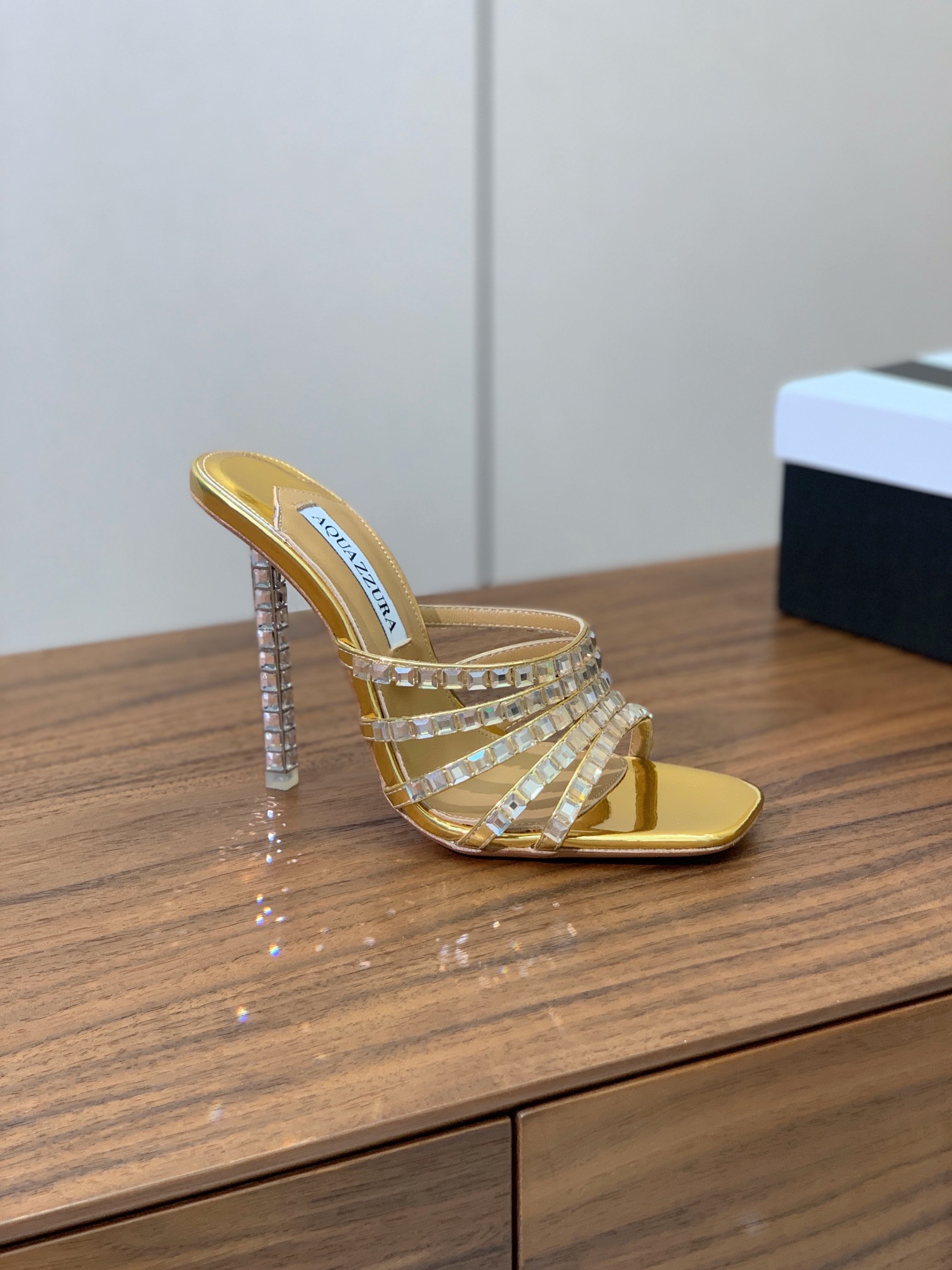 AQUAZZUR*无法拒绝的高跟女鞋性感的代言品牌镜面皮羊皮垫脚真皮大底跟高10cm码数35-41404