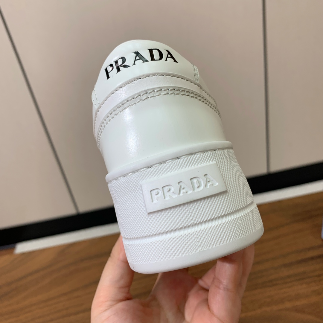 Prad*厚底休闲鞋上脚非常舒适鞋面牛皮羊皮内里牛皮垫脚定制橡胶大底码数34-定制不退换