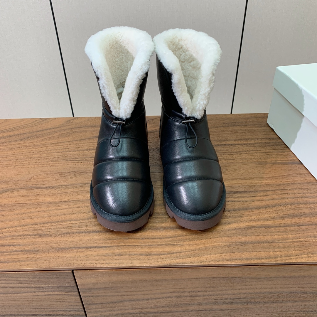 Brunello Cucinelli Bottes De Neige Cuir de vache Laine