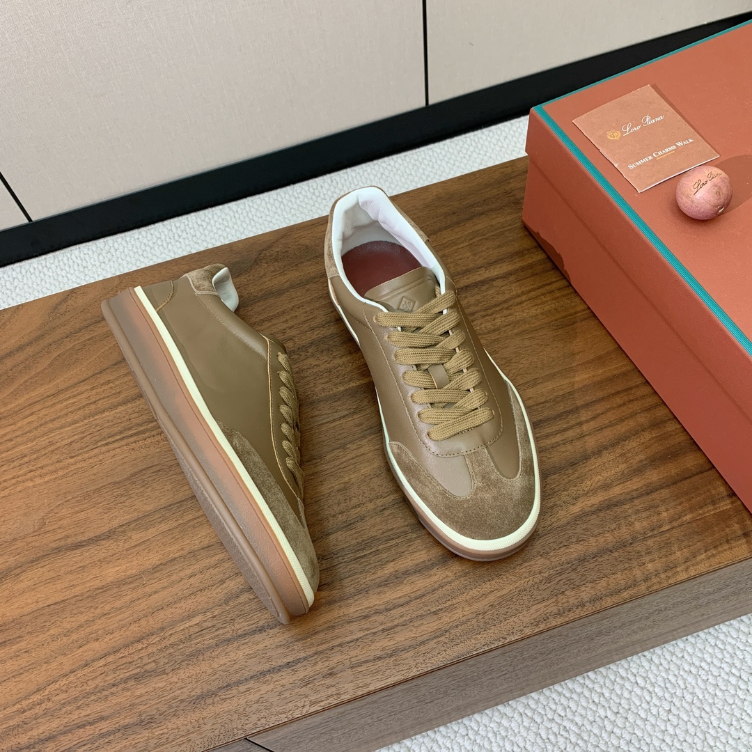 【Loro Piana】情侣款德训鞋。简约时尚，鞋面采用环保牛皮、牛反绒。进口耐磨橡胶成型底。
码数：女