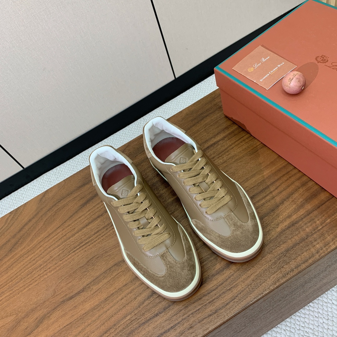 【Loro Piana】情侣款德训鞋。简约时尚，鞋面采用环保牛皮、牛反绒。进口耐磨橡胶成型底。
码数：女