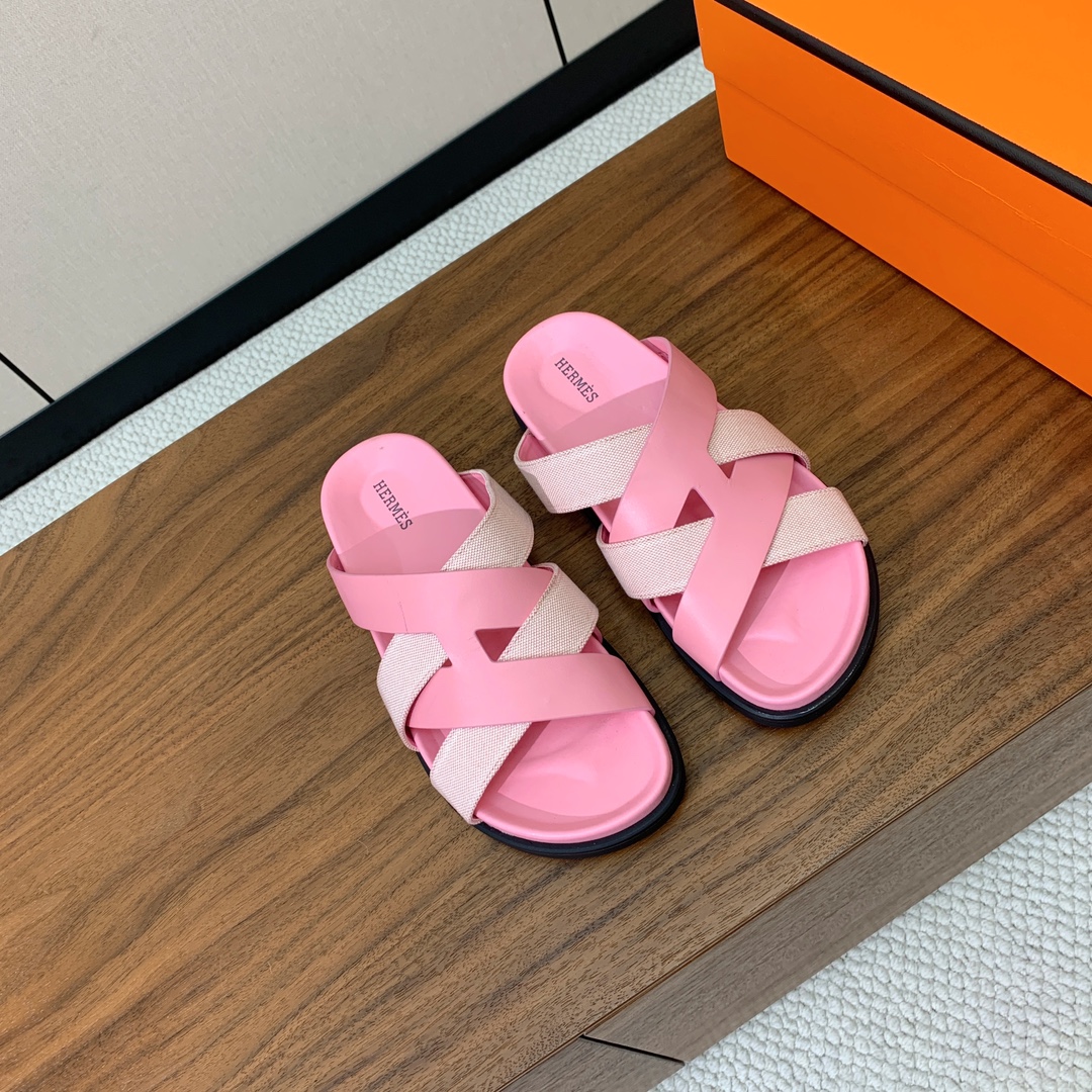 【Herm*s】高版本女款H专用布编织拖。H家配货首选鞋履！是爱马仕经典款。每一季都会出很多颜色，绝对是