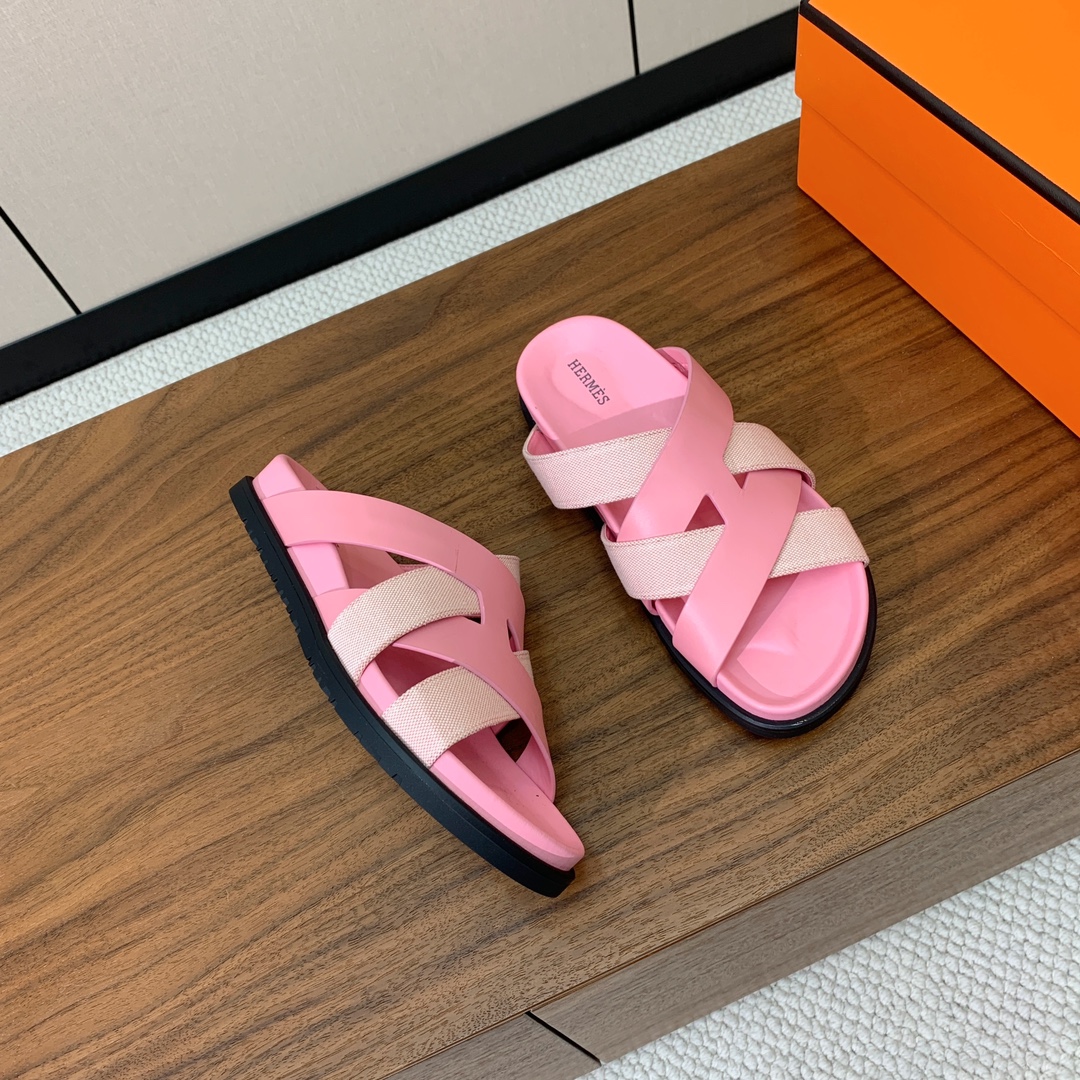 【Herm*s】高版本女款H专用布编织拖。H家配货首选鞋履！是爱马仕经典款。每一季都会出很多颜色，绝对是