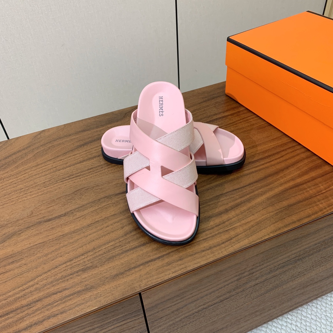 【Herm*s】高版本女款H专用布编织拖。H家配货首选鞋履！是爱马仕经典款。每一季都会出很多颜色，绝对是