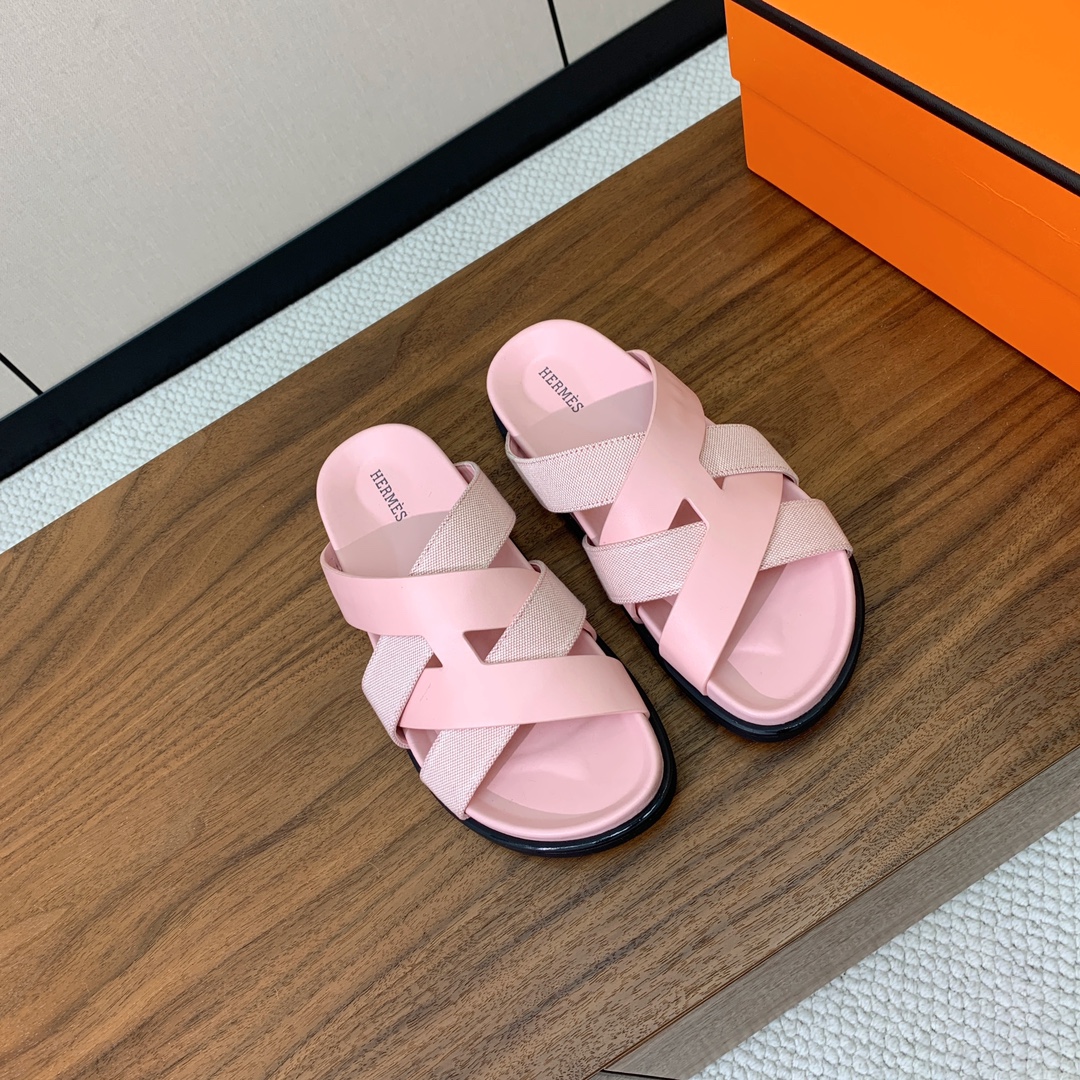 【Herm*s】高版本女款H专用布编织拖。H家配货首选鞋履！是爱马仕经典款。每一季都会出很多颜色，绝对是