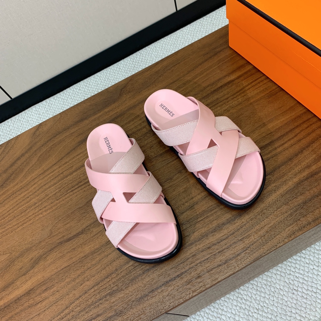 【Herm*s】高版本女款H专用布编织拖。H家配货首选鞋履！是爱马仕经典款。每一季都会出很多颜色，绝对是