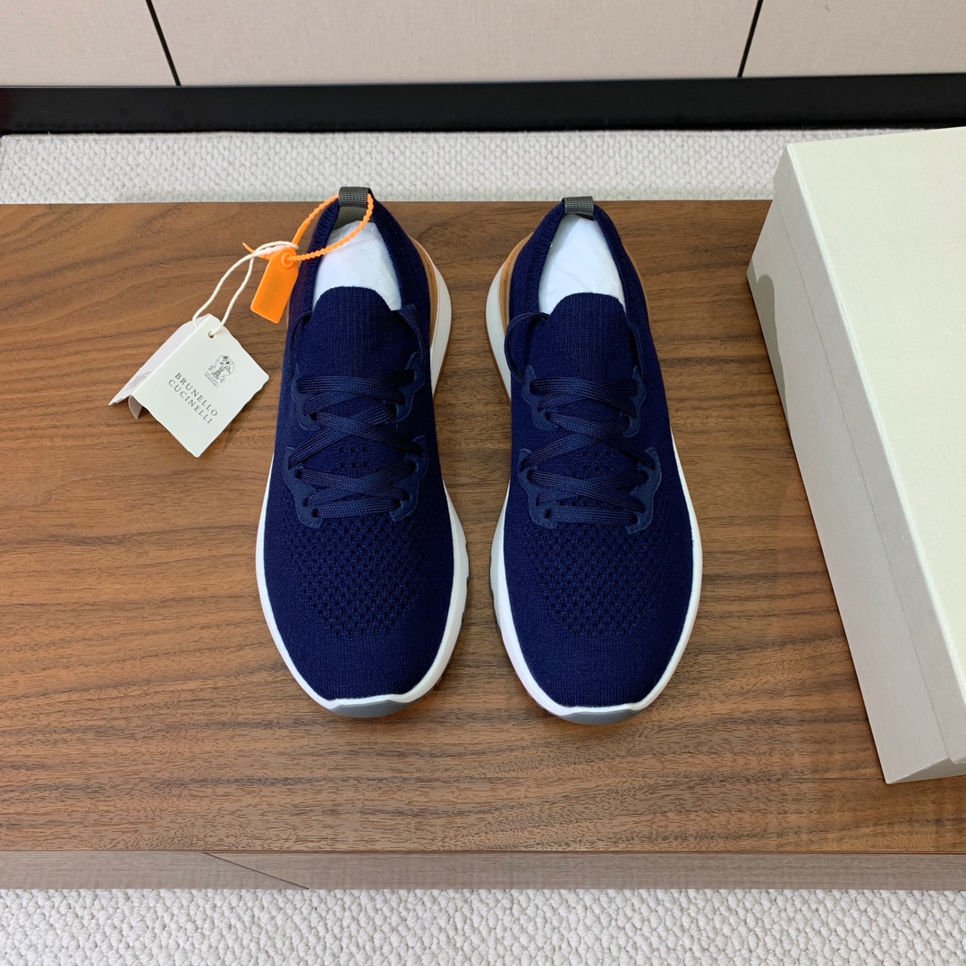 【BRUNELL* CUCINELL*】男款针织休闲鞋。极简主义风格，复古又高级！简约又大气，属于非常耐