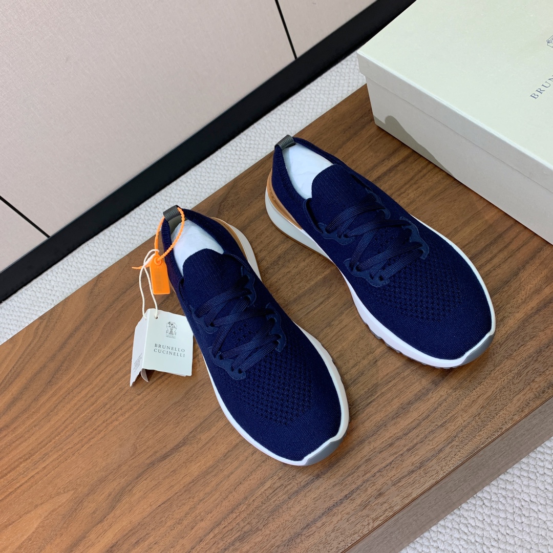 【BRUNELL* CUCINELL*】男款针织休闲鞋。极简主义风格，复古又高级！简约又大气，属于非常耐