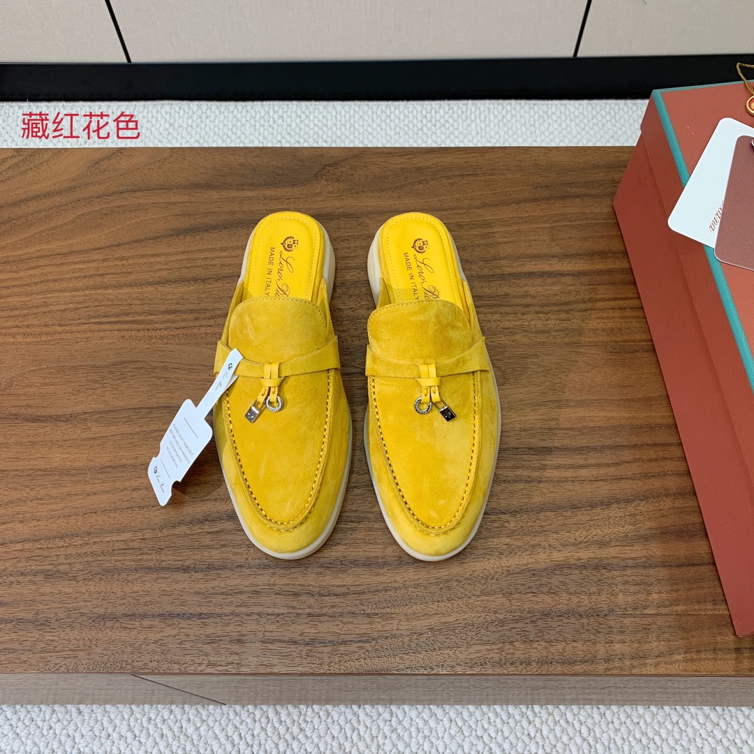 【Loro Piana】包头拖。意大利顶级羊绒复古优雅低调奢华。时尚性与皮料实用性同样兼具依然全网最高品