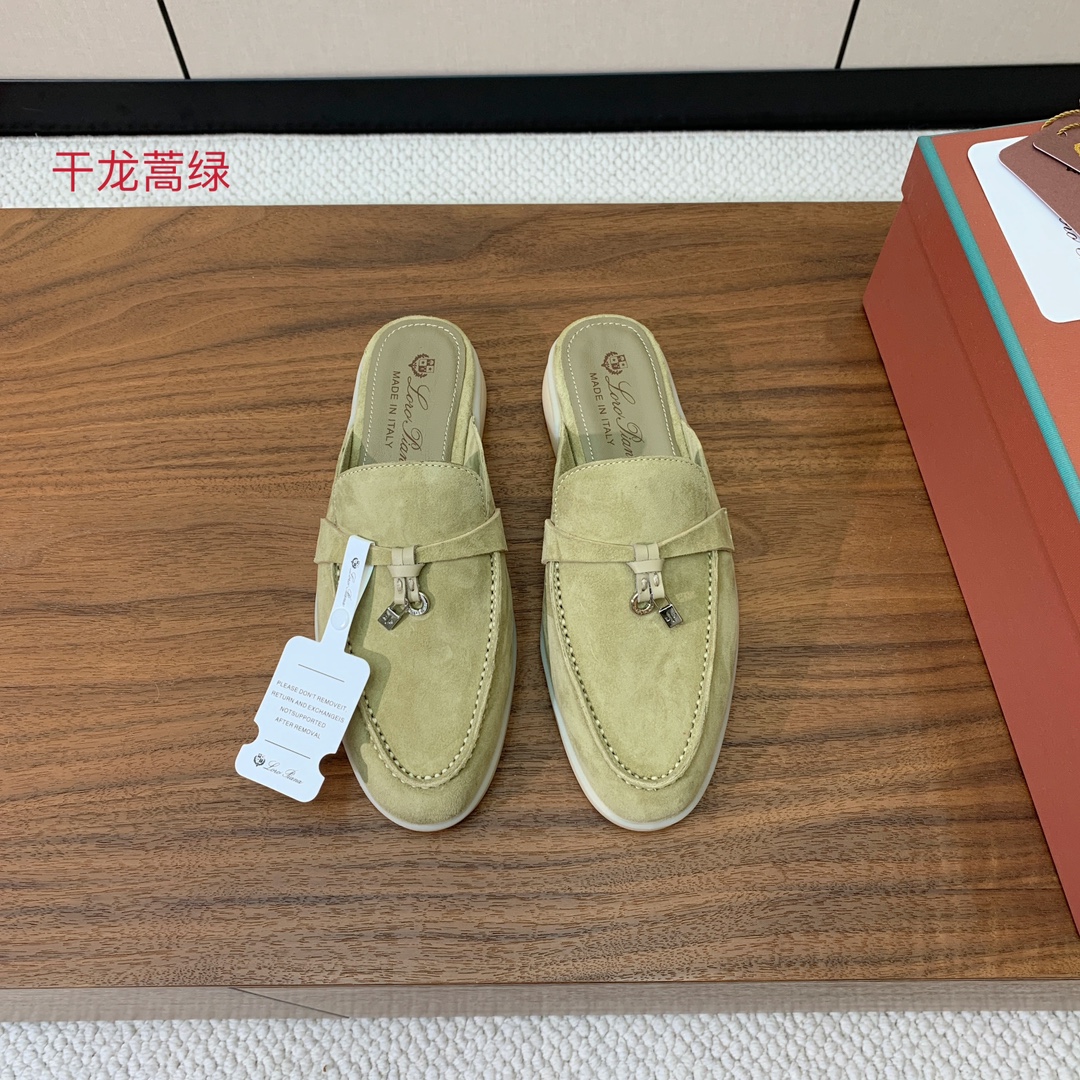 【Loro Piana】包头拖。意大利顶级羊绒复古优雅低调奢华。时尚性与皮料实用性同样兼具依然全网最高品