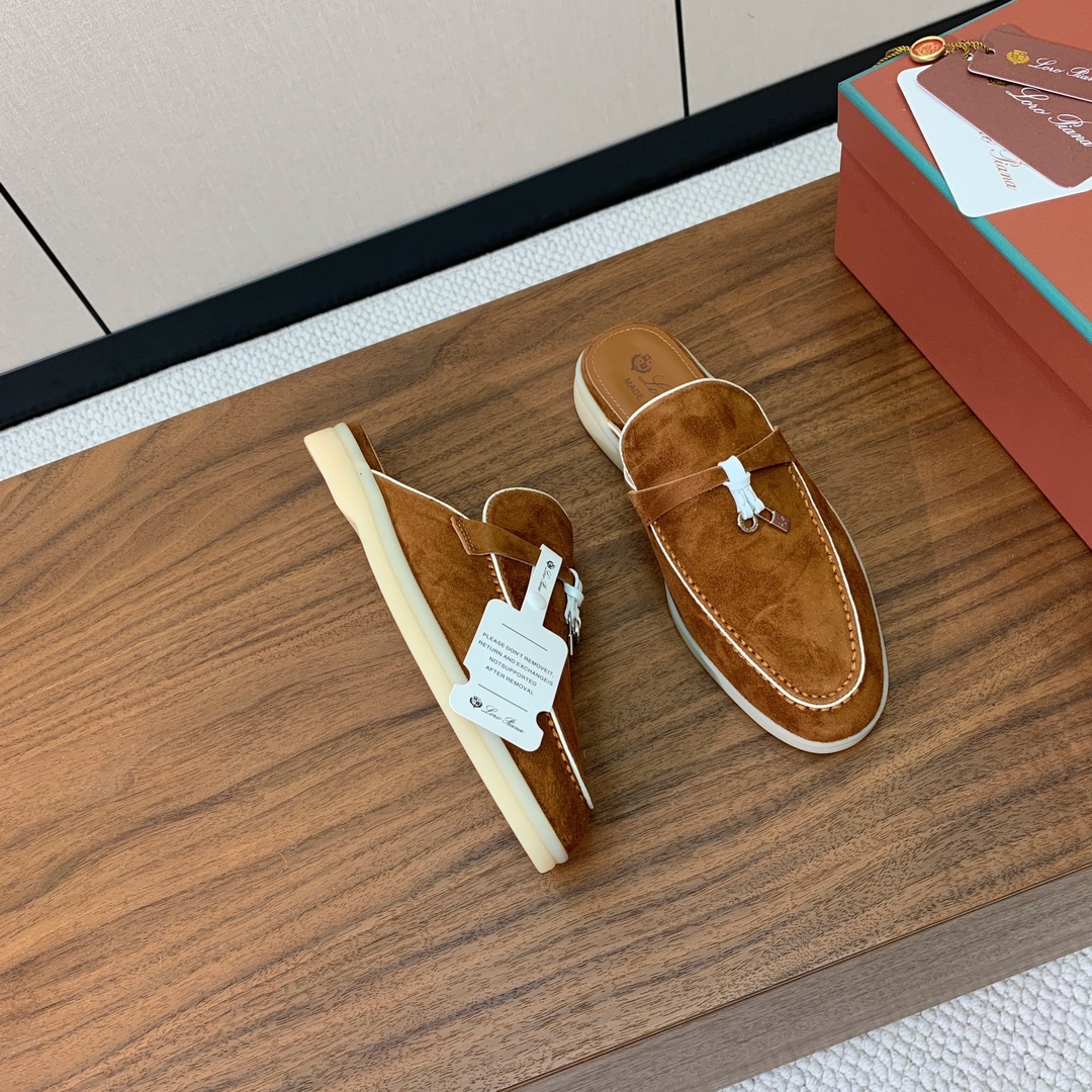 【Loro Piana】锁边包头拖。意大利顶级羊绒复古优雅低调奢华。时尚性与皮料实用性同样兼具依然全网最