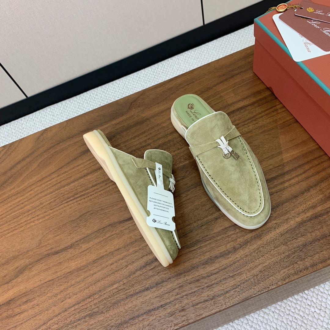 【Loro Piana】锁边包头拖。意大利顶级羊绒复古优雅低调奢华。时尚性与皮料实用性同样兼具依然全网最