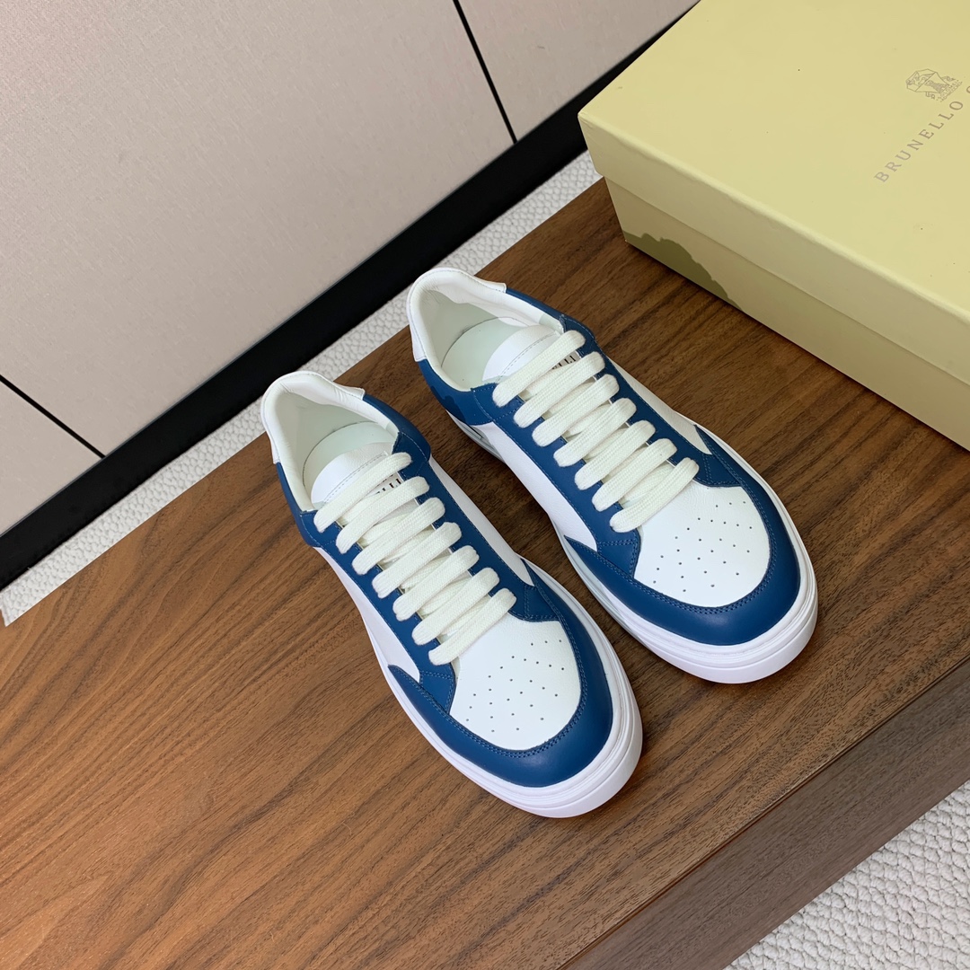 【BRUNELL* CUCINELL*】男款休闲鞋。简约时尚。鞋面牛皮、羊皮内里，高密度弹力乳胶（可拆卸