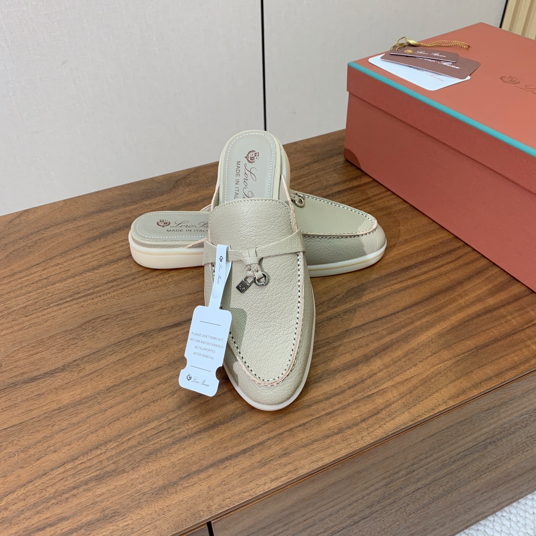 【Loro Piana】包头拖。意大利顶级羊绒复古优雅低调奢华。时尚性与皮料实用性同样兼具依然全网最高品