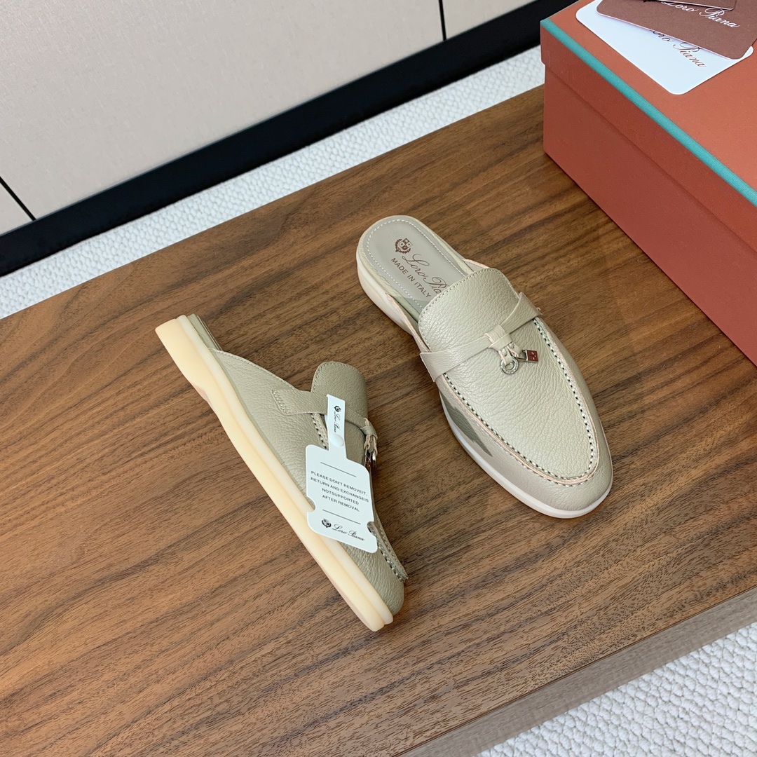 【Loro Piana】包头拖。意大利顶级羊绒复古优雅低调奢华。时尚性与皮料实用性同样兼具依然全网最高品