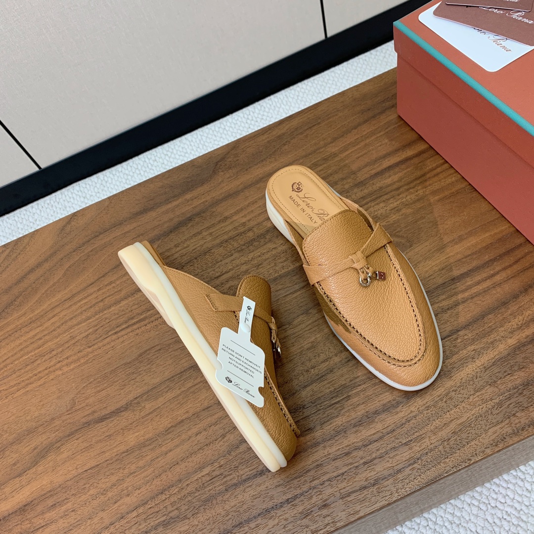 【Loro Piana】包头拖。意大利顶级羊绒复古优雅低调奢华。时尚性与皮料实用性同样兼具依然全网最高品