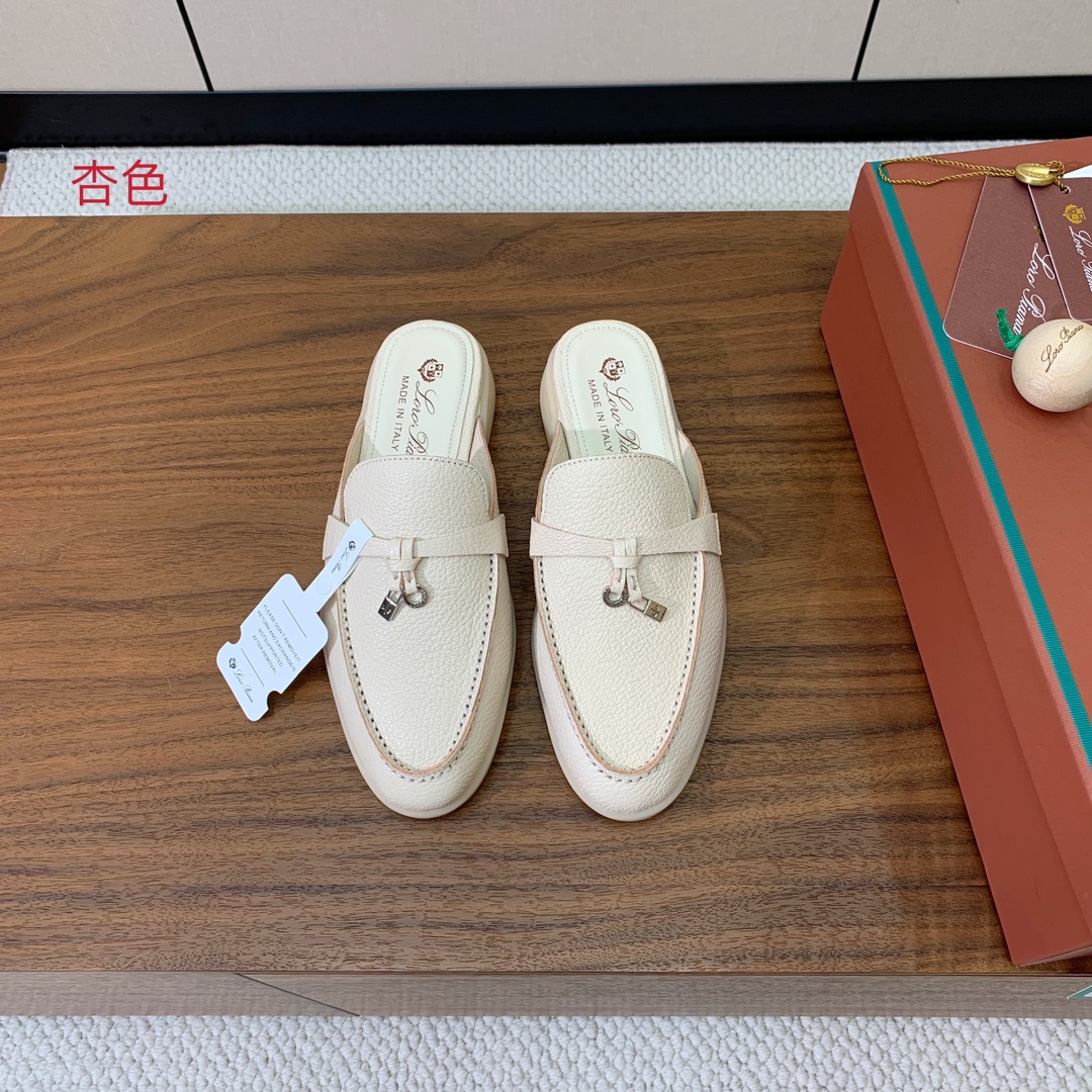 【Loro Piana】包头拖。意大利顶级羊绒复古优雅低调奢华。时尚性与皮料实用性同样兼具依然全网最高品