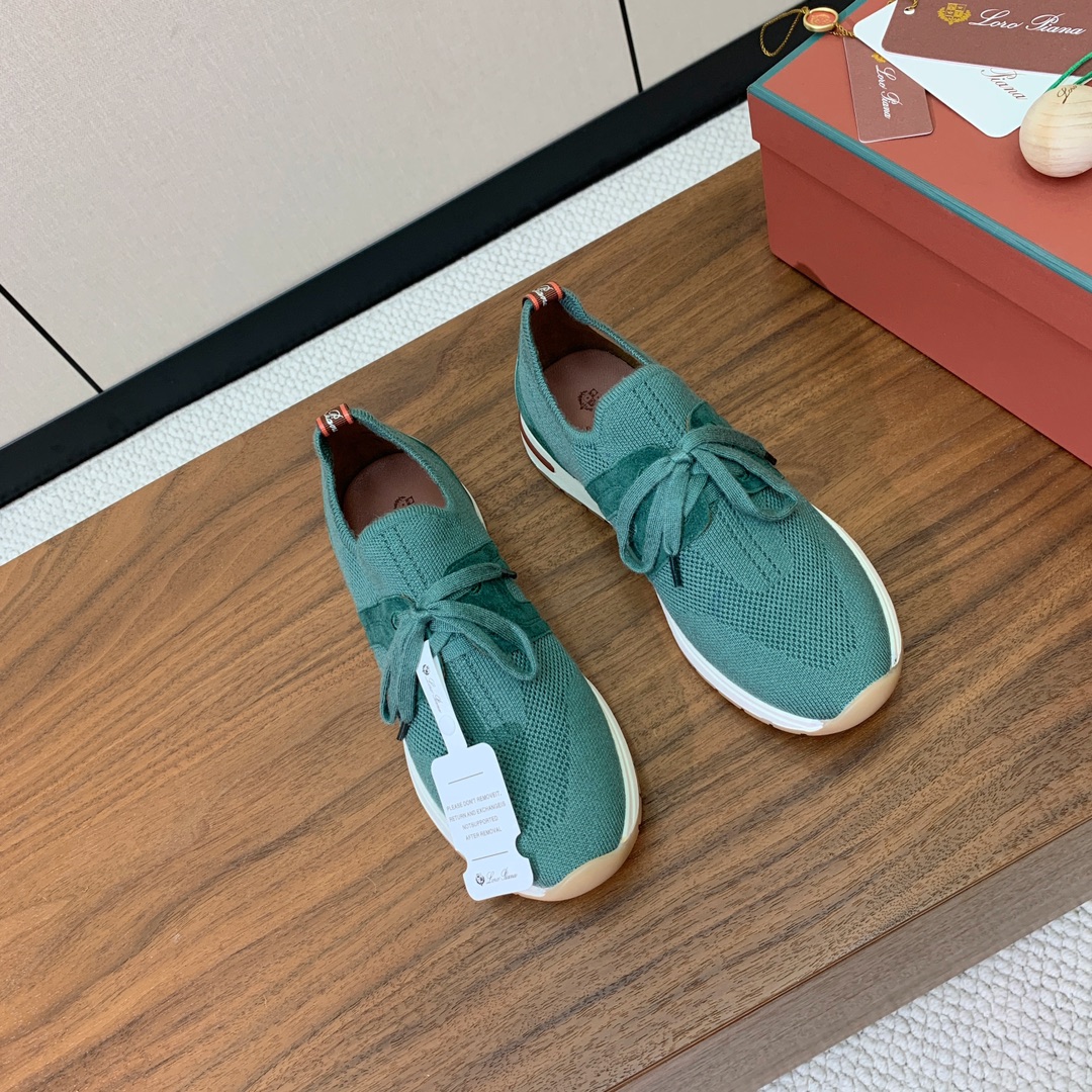 【Loro Piana】针织运动鞋。上脚轻便舒适。将功能性与低调个性风格和谐融合。打造都市着装的理想鞋履