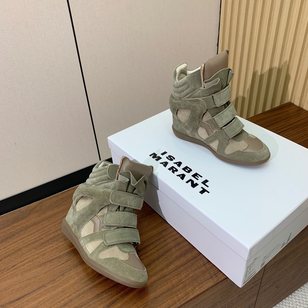 【Isabel Marant】秋冬内增高拼色高帮休闲鞋。超级有高级感上脚超好看。关键超级舒适脚感一点都不