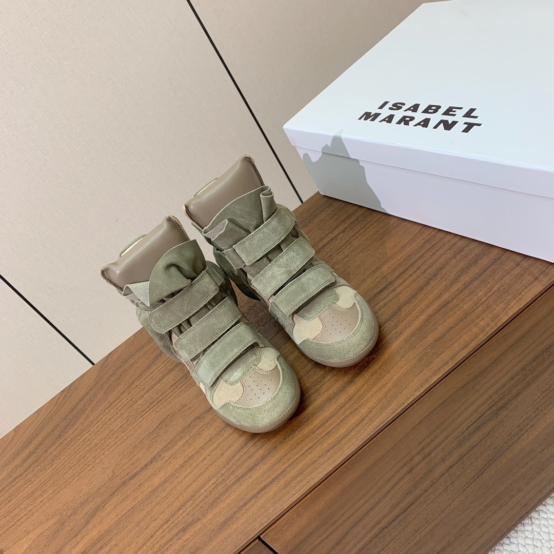【Isabel Marant】秋冬内增高拼色高帮休闲鞋。超级有高级感上脚超好看。关键超级舒适脚感一点都不