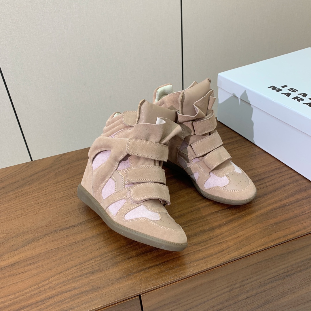 【Isabel Marant】秋冬内增高拼色高帮休闲鞋。超级有高级感上脚超好看。关键超级舒适脚感一点都不
