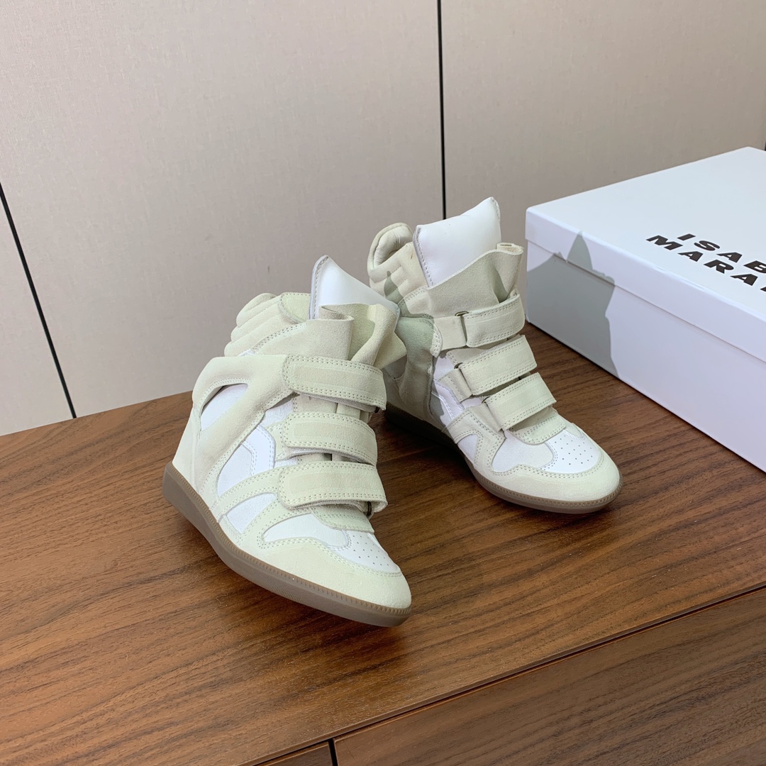 【Isabel Marant】秋冬内增高拼色高帮休闲鞋。超级有高级感上脚超好看。关键超级舒适脚感一点都不
