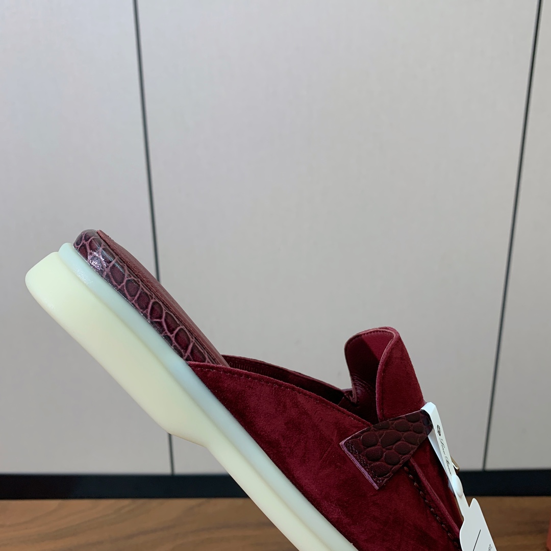 【Loro Piana】石头纹拼色包头拖。意大利顶级羊绒复古优雅低调奢华。时尚性与皮料实用性同样兼具依然
